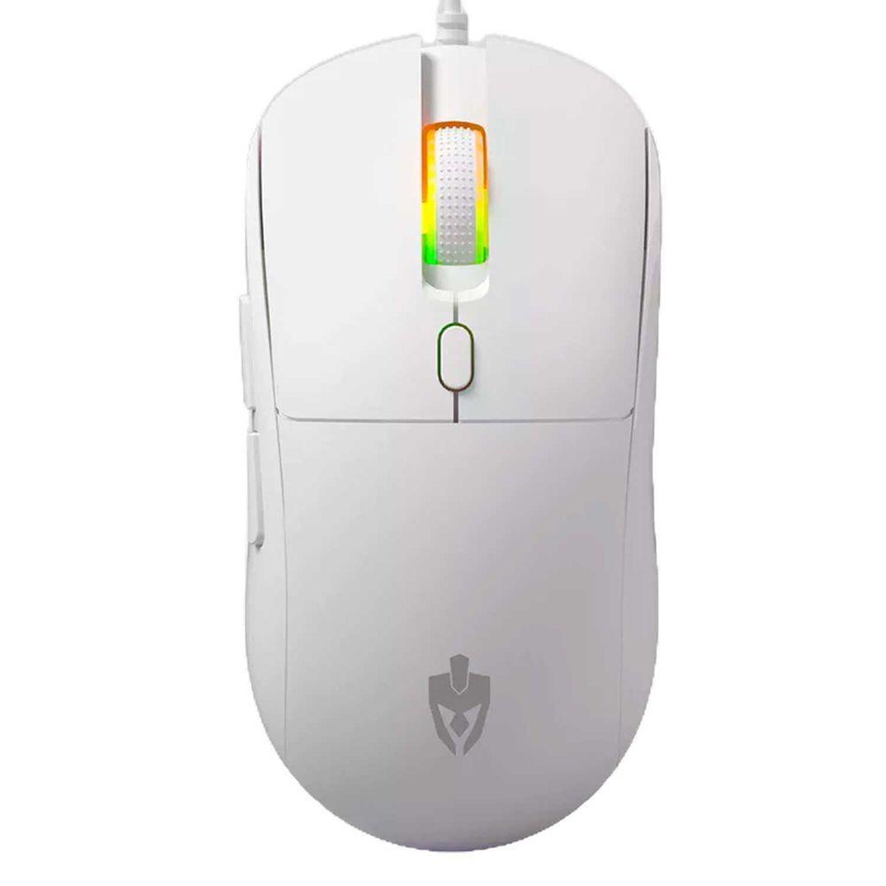 Miniatura Mouse Gamer Programável Evolut Flyn Eg116, Usb, 7200dpi, Rgb, Acabamento Emborrachado, Cabo 1,5 Metros - Branco