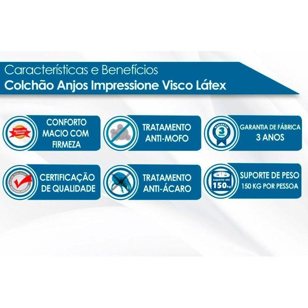 Miniatura Cama Box Queen: Colchão Molas Ensacadas Anjos Masterpocket Impressione + Base White(158X198)