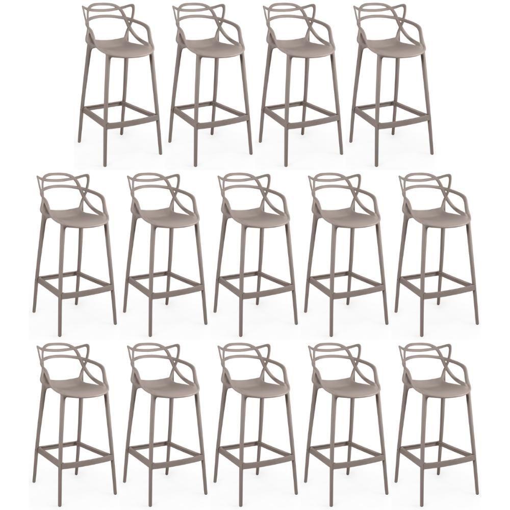 Miniatura Kit 14 Banquetas Allegra Com Encosto Design Cozinha/bancada - Fendi