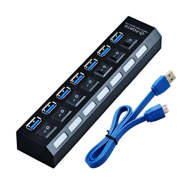Miniatura Hub usb 3.0 com 7 portas alta velocidade