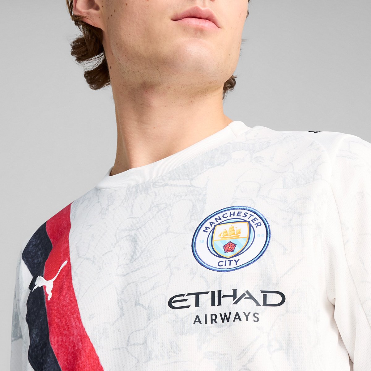 Miniatura Camisa Manchester City Kidsuper 25/26 Torcedor Puma Masculina Branco - EGG