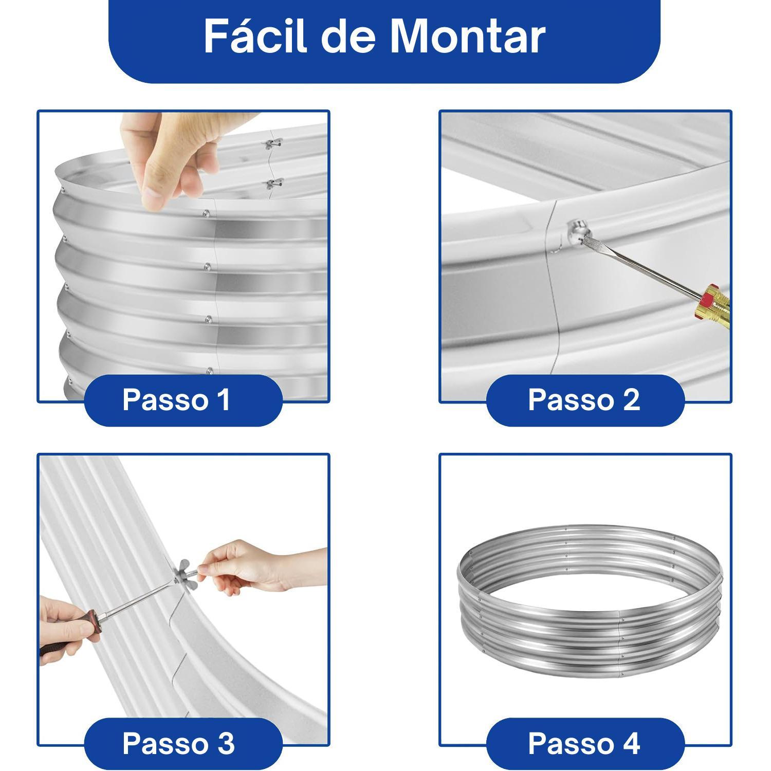 Caixa De Plantio Redonda 60X28Cm Metálica Para Ervas