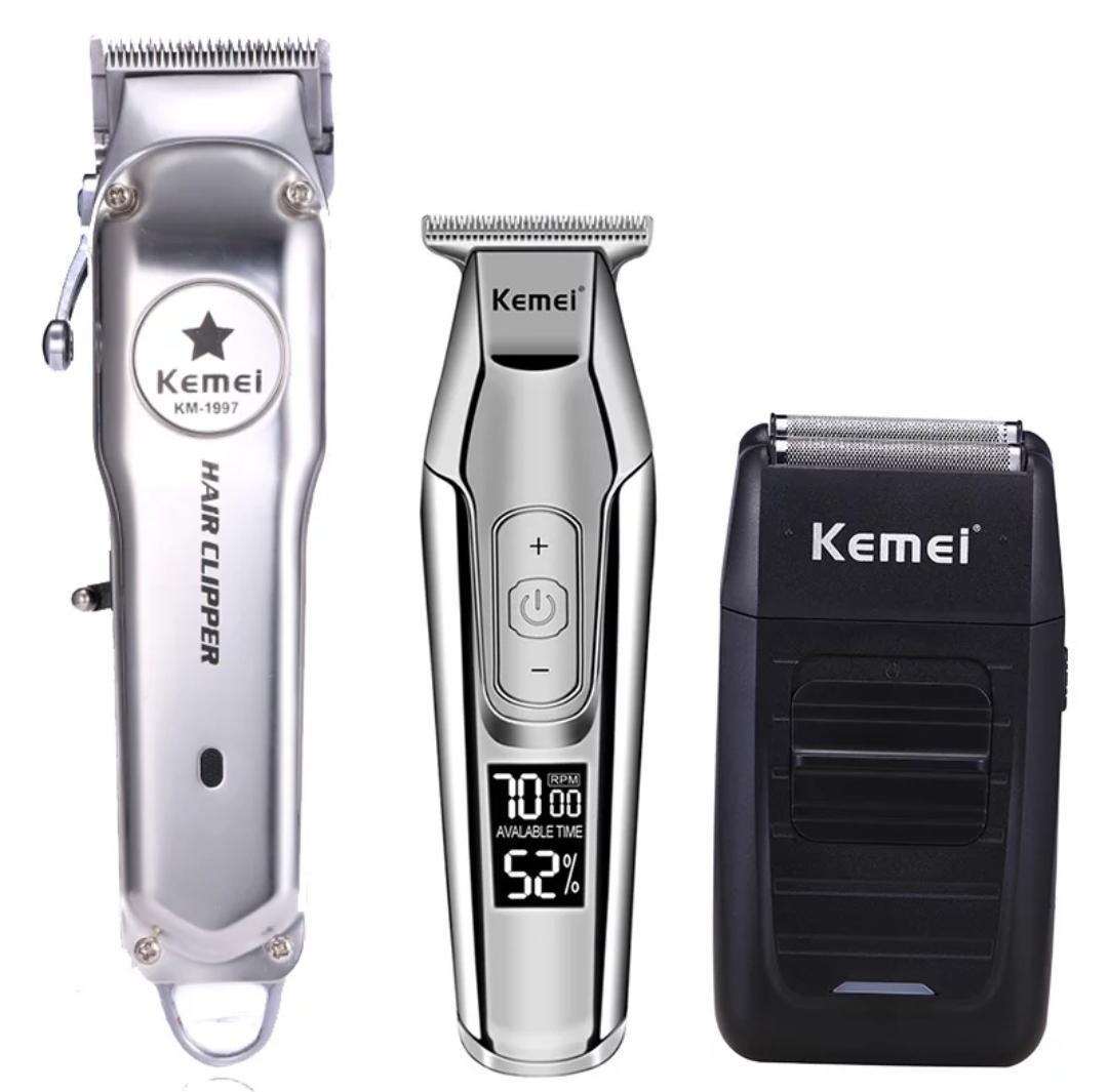 Miniatura Kit Barbeiro Profissional Kemei 3 Em 1 Km-5027