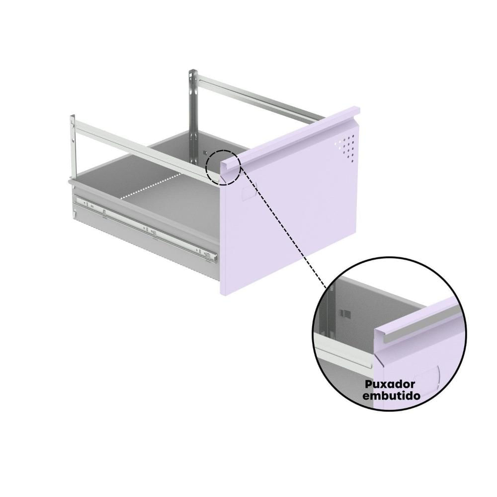 Gaveteiro Arquivo para Escritório em Aço 4 Gavetas Banco /Lilas