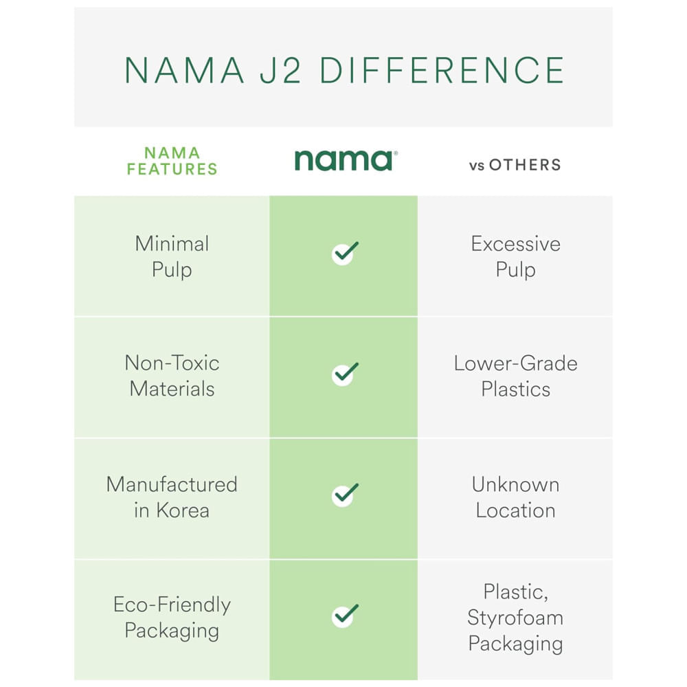 Miniatura Espremedor de Frutas Nama J2 Automático com Sistema de Extração a Frio, Tubo Amplo para Frutas Inteiras - Menos Desperdício