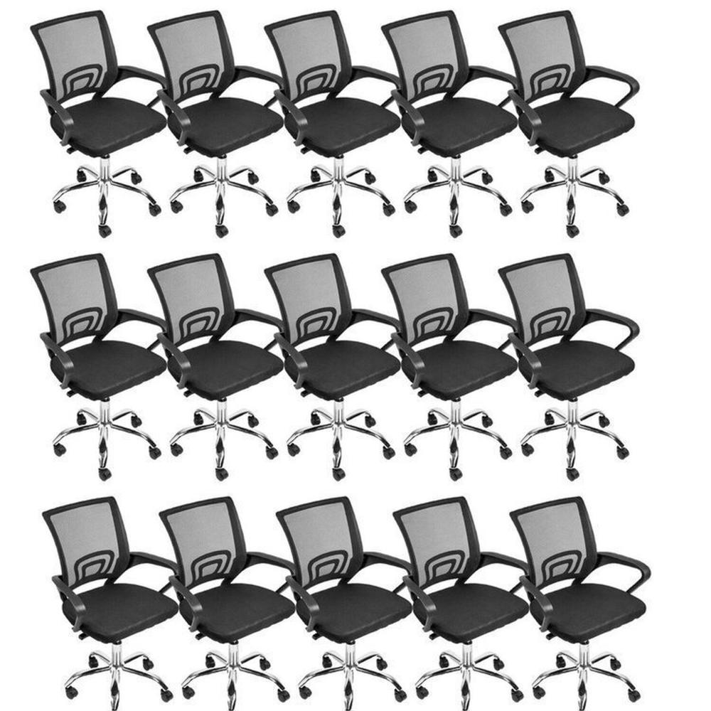 Miniatura Kit 15 Cadeiras para Escritório Diretor Tela Mesh Tok 3310 Preto