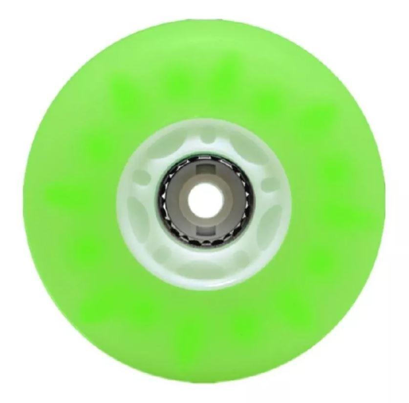 Miniatura Rodas Patins Inline Traxart Luminosas Led 76Mm Verde Com 4