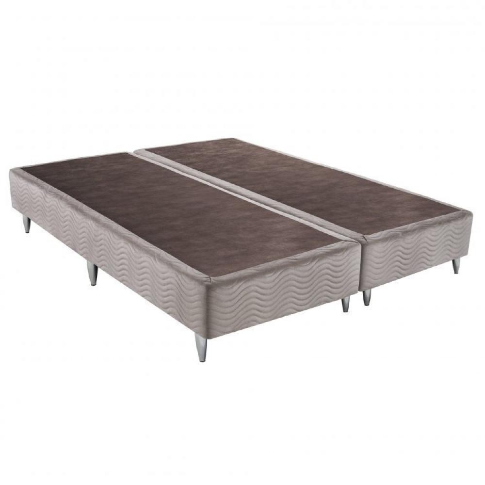 Miniatura Conjunto Cama Box Colchão Airtech Spring Pocket Super King 193x203x30cm Ortobom Branco/Bege