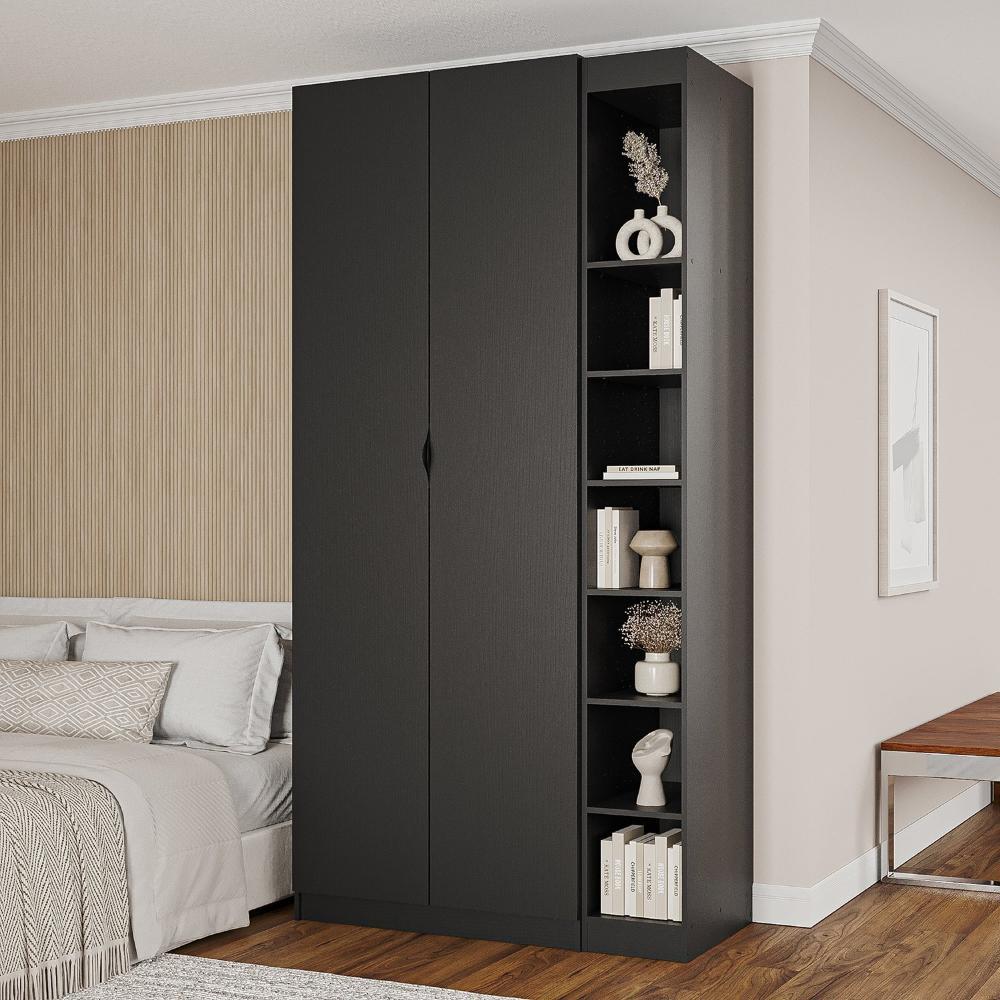 Miniatura Guarda-roupa Modulado 2 Portas 3 Peças Hera Cabecasa Madeiramadeira Preto