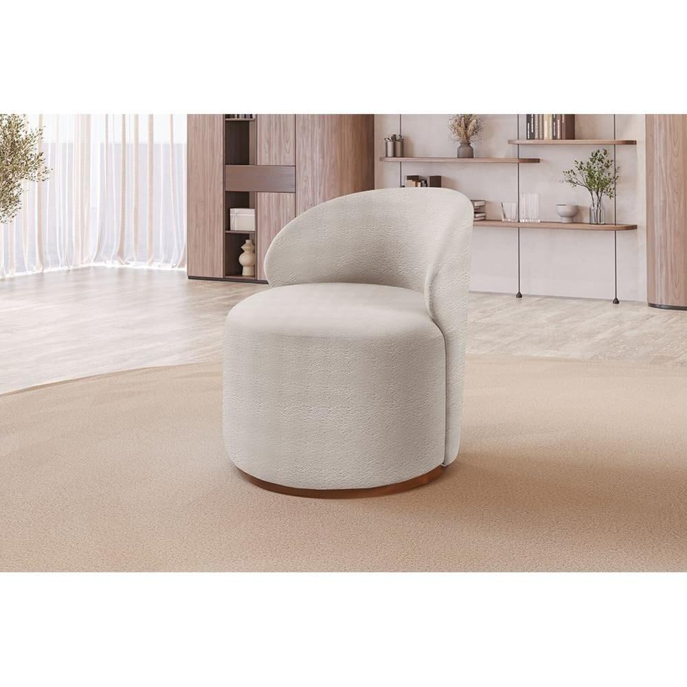 Miniatura Poltrona Curva Moderna Brenda Design Arredondado Nude