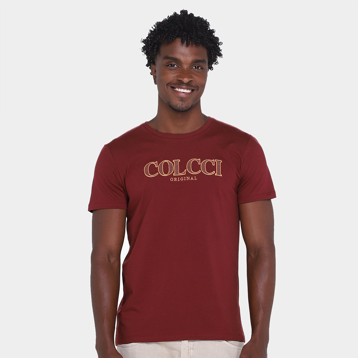 Miniatura Camiseta Colcci Casual Masculina Bordô - G