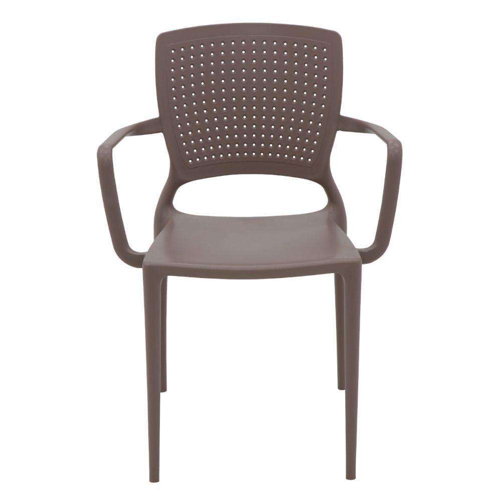 Miniatura Cadeira Tramontina Safira com Braços Camurça Fibra de Vidro