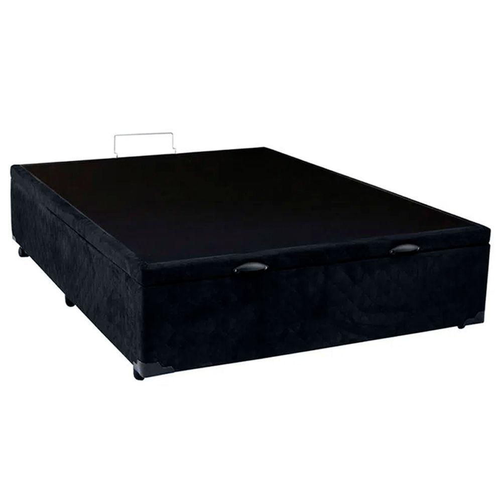 Miniatura Cama Box Baú Viúva Sereneprime Suede Preto 128x188x44