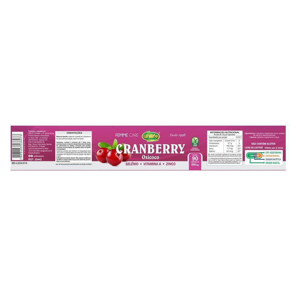 Miniatura Cranberry (Oxicoco) Femme Care Unilife 90 Cápsulas