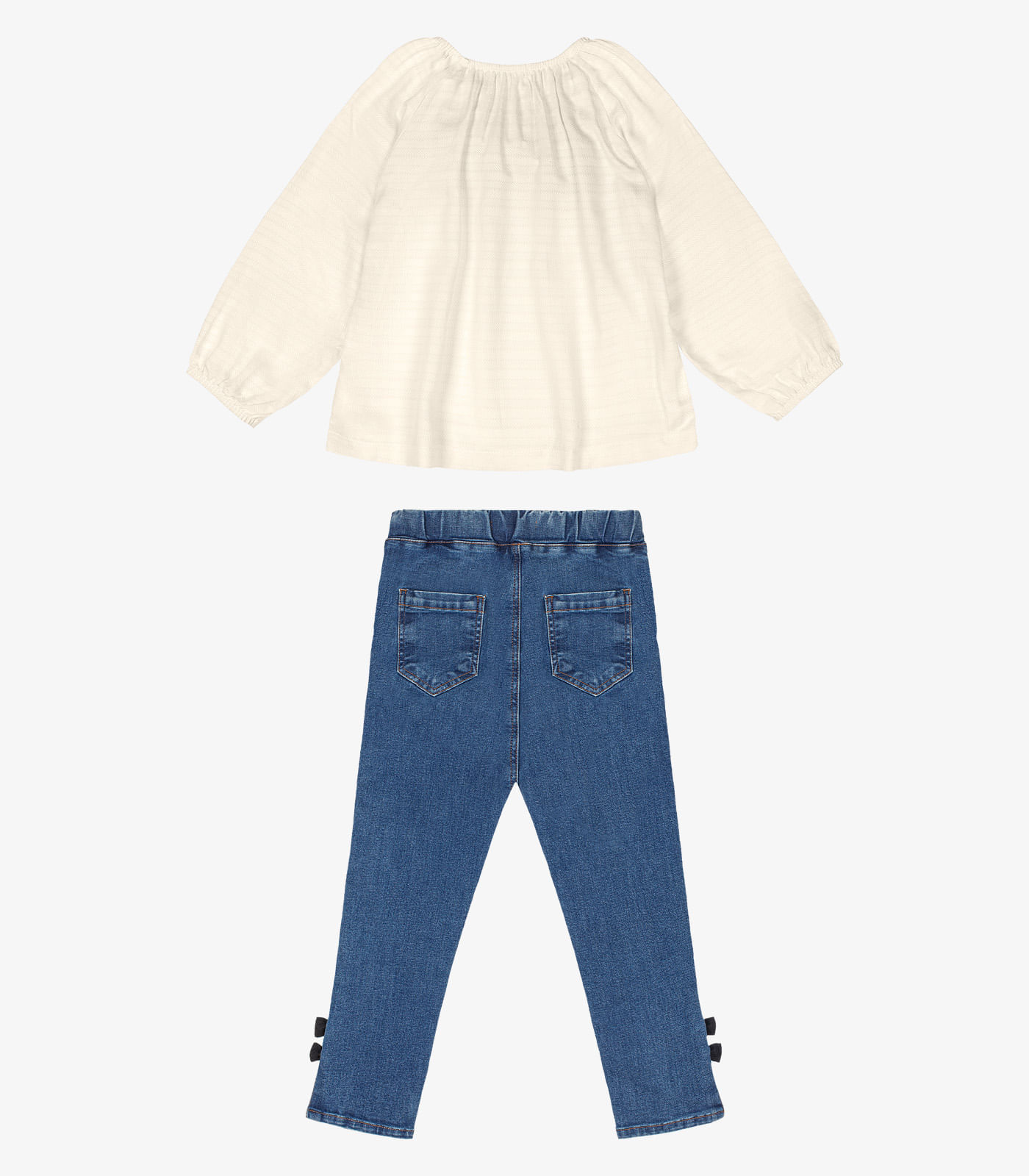 Conjunto Bata Com Calça Jeans Trick Nick Bege 1