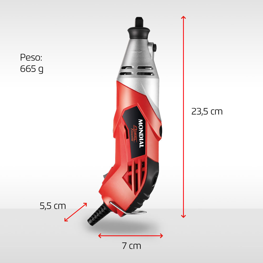 Miniatura Micro Retífica Mondial Power Tools FMR-01 MICRO RETIFICA-127V-VERMELHO