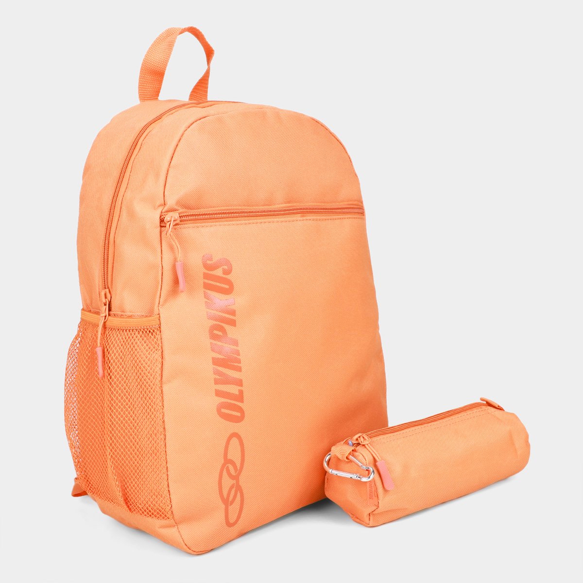 Miniatura Kit Mochila Olympikus 16L + Estojo Laranja Claro