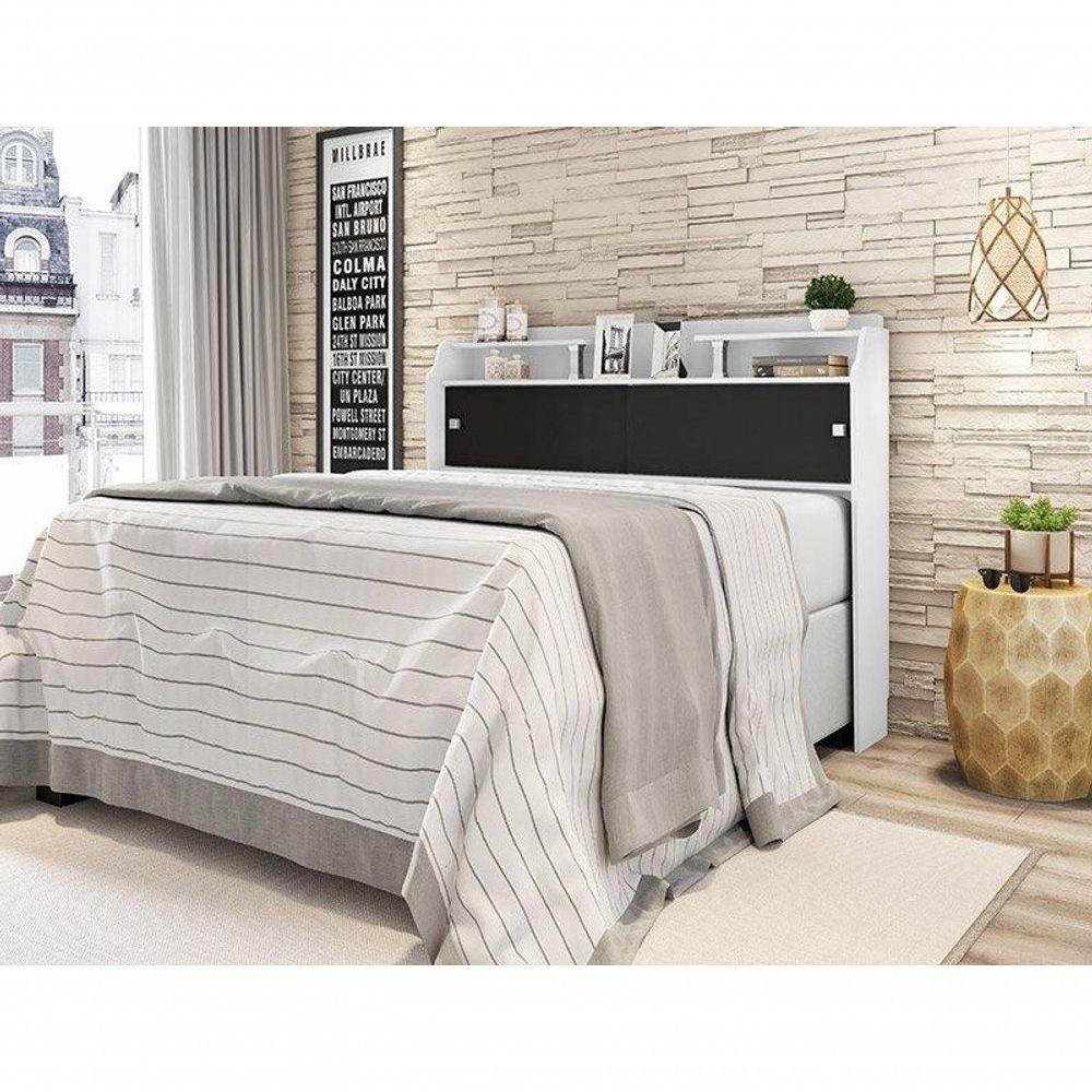 Miniatura Cabeceira Elisa Casal Framar Box 1,38cm Branco / Preto