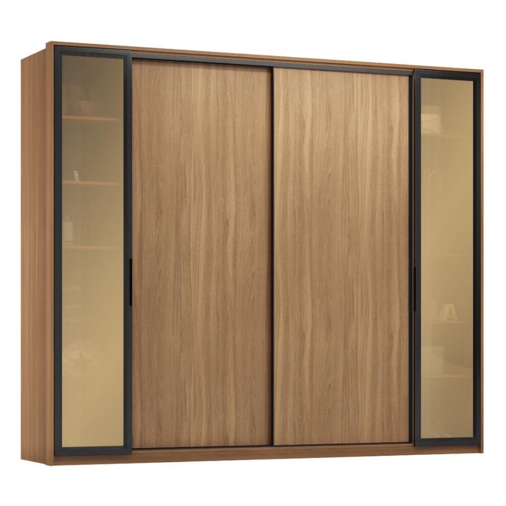 Guarda Roupa Casal 4 Portas Vidro Reflecta E 4 Gavetas Laredo Amêndola-nude Prime Tx