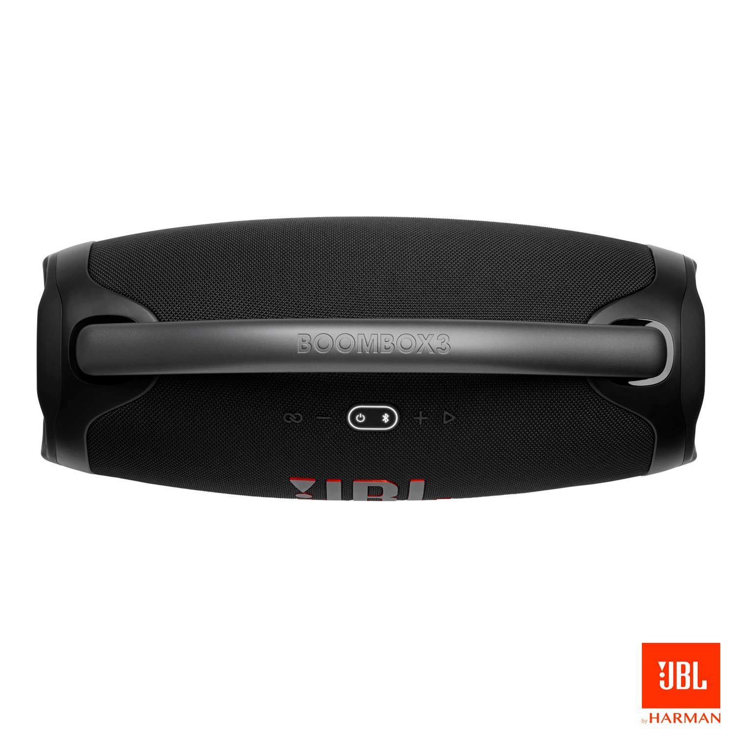 Miniatura Caixa De Som Bluetooth JBL Boombox 3 Preta Até 24h de Reprodução IP67 À Prova d´água 130W Bivolt