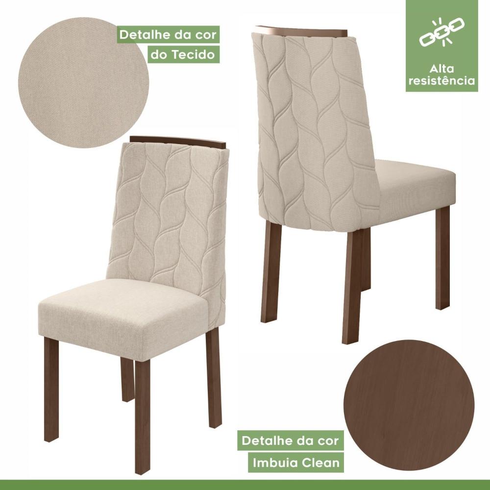 Kit 2 Cadeiras Astrid Móveis Lopas Imbuia Clean/Rinzai Bege