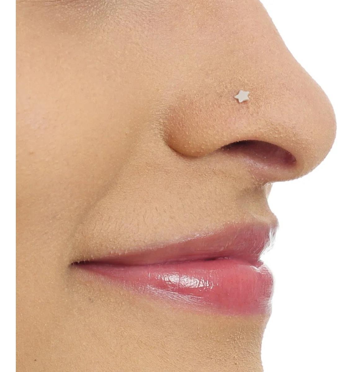 Miniatura Piercing De Nariz Nostril Estrela Em Prata 925