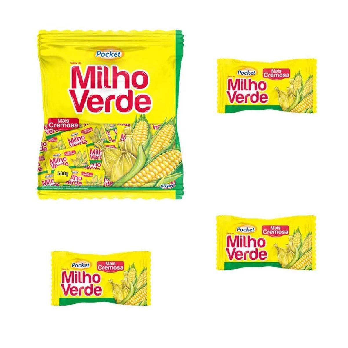 Miniatura 3 Pacotes De Bala De Milho Verde Mais Cremosa Pocket 500G