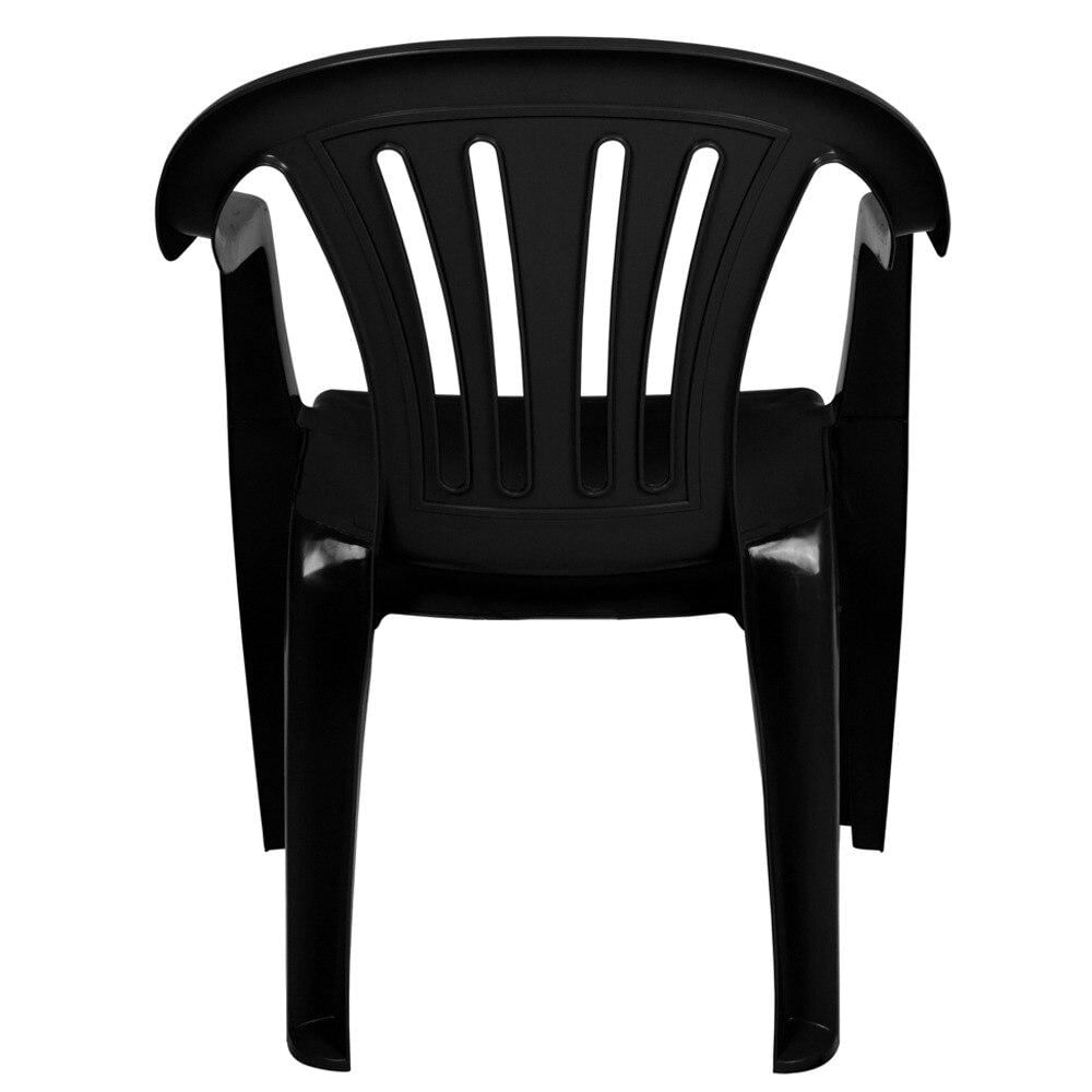 Conjunto de Mesa com Cadeiras de Plástico Mor Quadrado Preto