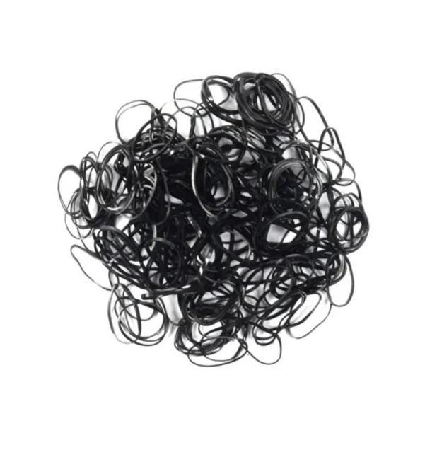 Miniatura 240 Unidades Xuxinha Elásticos De Silicone Preta Cabelo