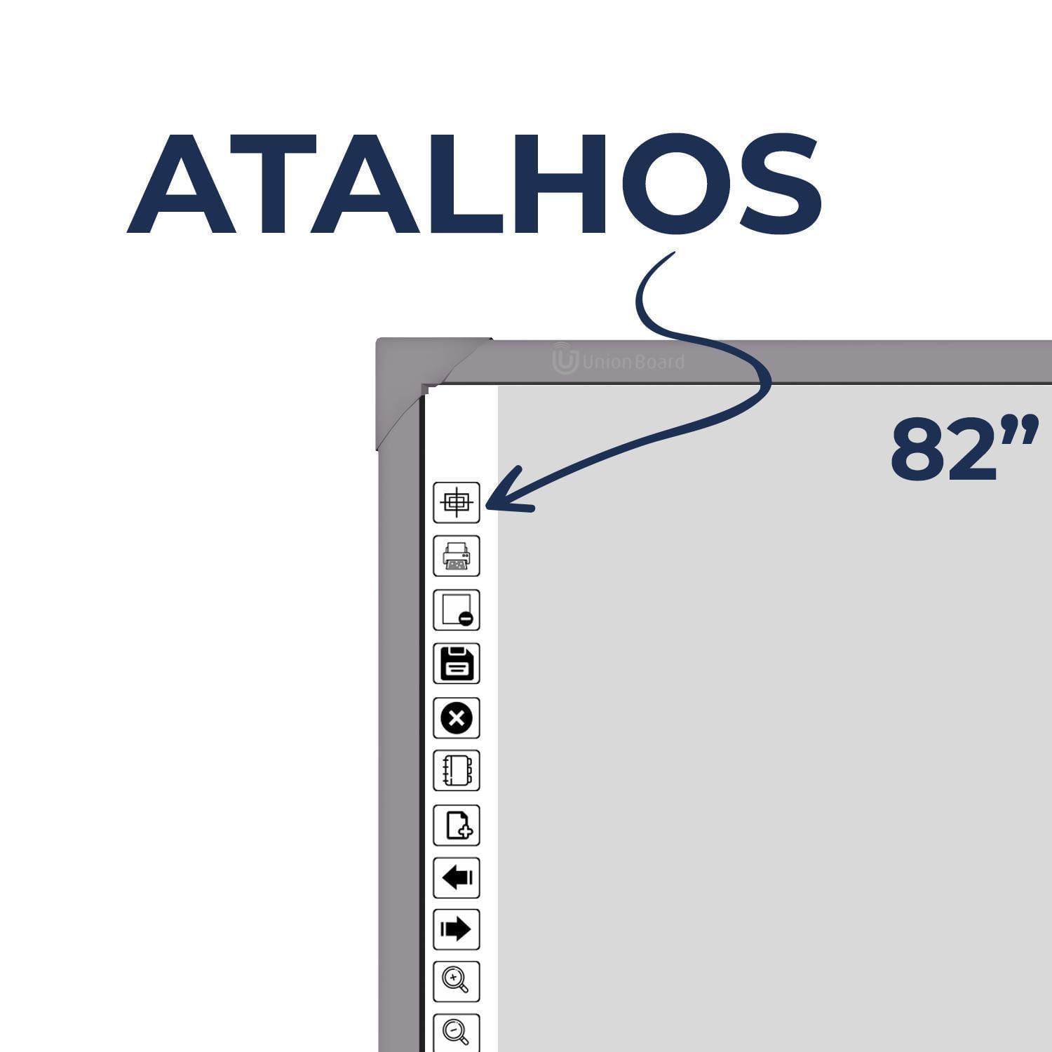 Miniatura Lousa Interativa Digital Touch Unionboard Cinza 82 Polegdas