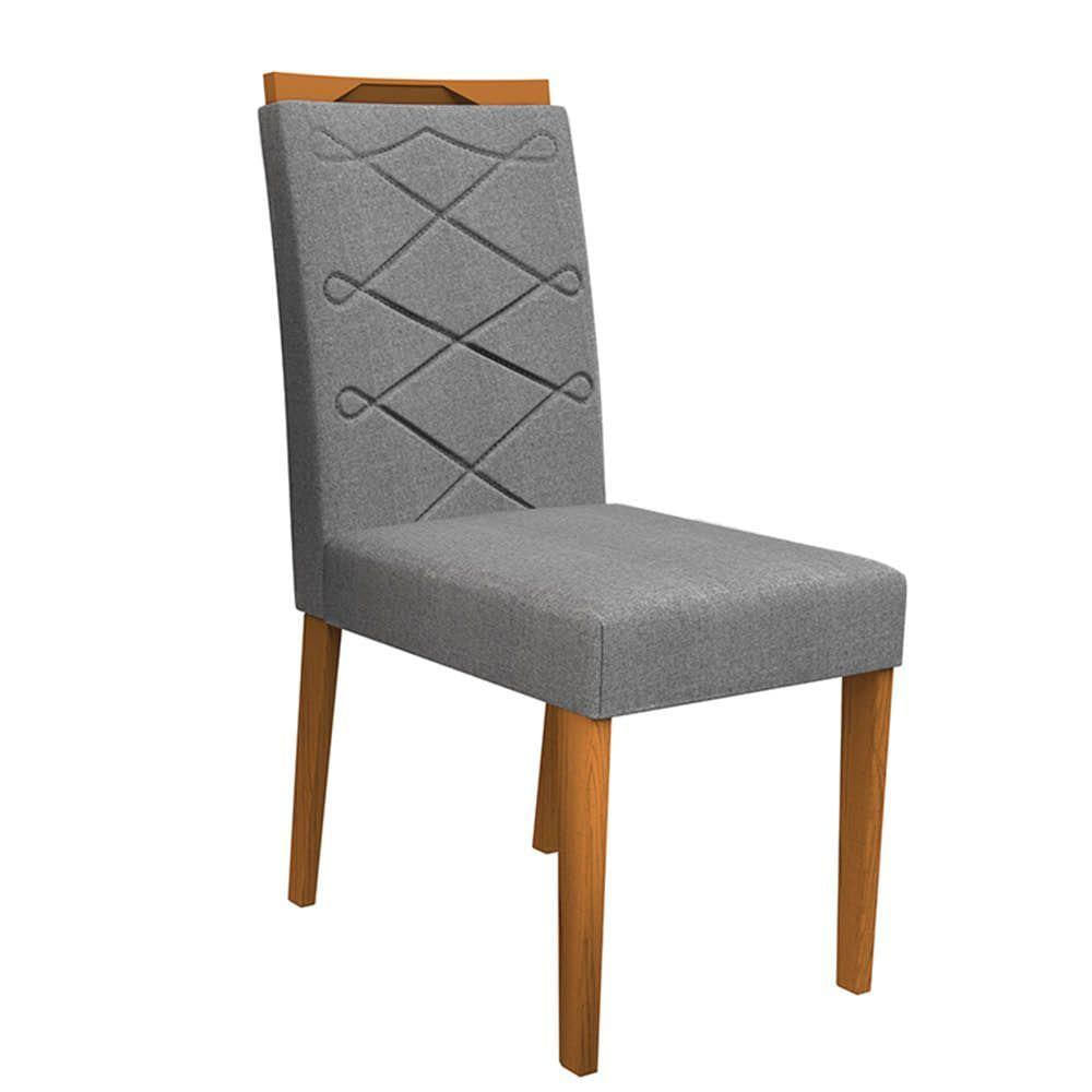 Miniatura Kit 06 Cadeiras de Jantar Lais Linho Cinza Ln02 - D'rossi