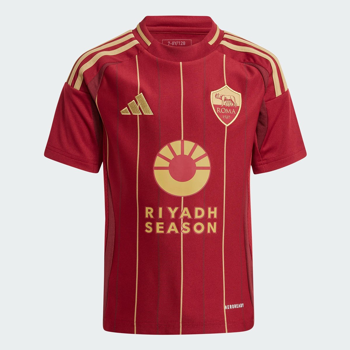 Miniatura Camisa Roma Infantil Adidas Home Torcedor 24/25 s/n° Vermelho - 7/8A