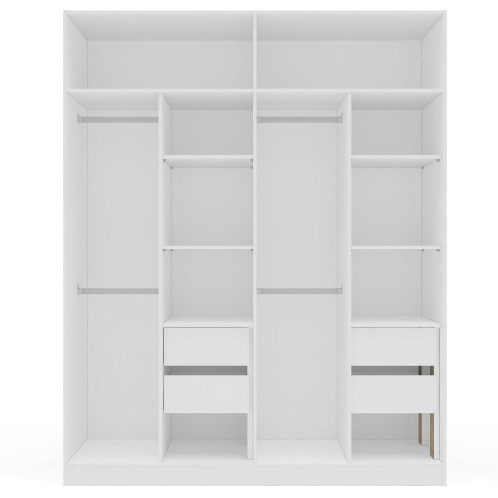 Miniatura Guarda Roupa 4 Portas 4 Gavetas Lisboa Branco/Azul