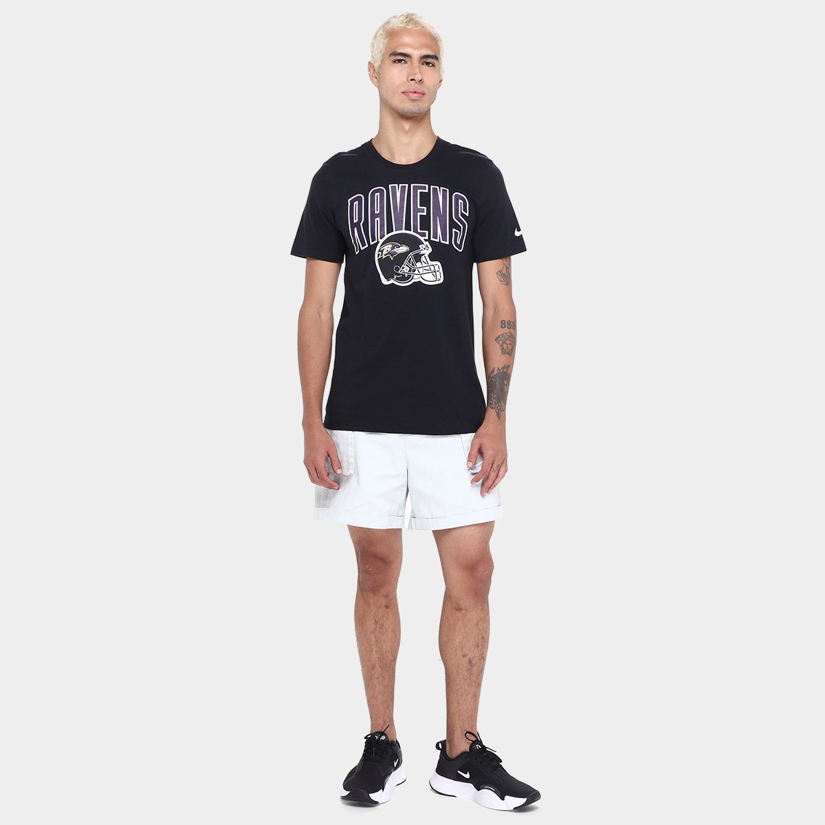 Miniatura Camiseta Nike NFL Baltimore Ravens Essential Team Athletic Masculina Preto - EGG