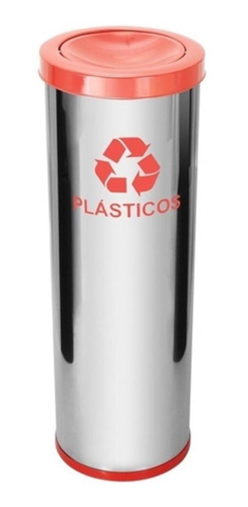 Miniatura Lixeira Em Aço Inox Com Tampa Meia Esfera Plástica 22L