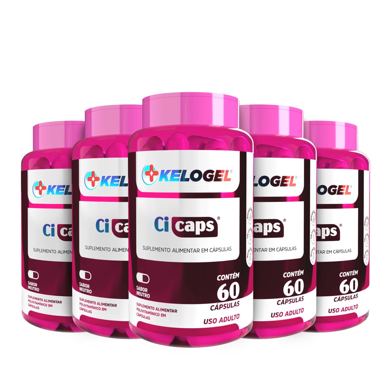 Miniatura Cicaps Composto Para Cicatrização 300 Capsulas Kelogel