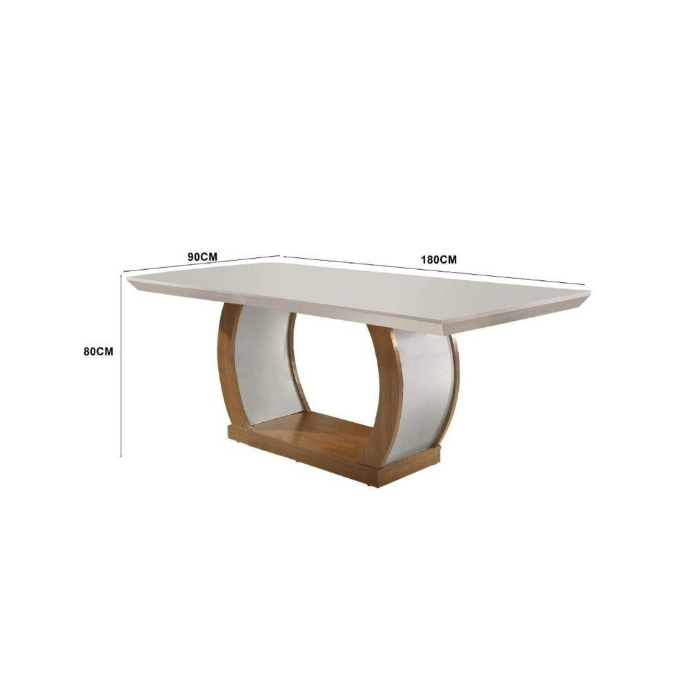Miniatura Conjunto Sala De Jantar Mesa Milena 180 6 Cadeiras Milena