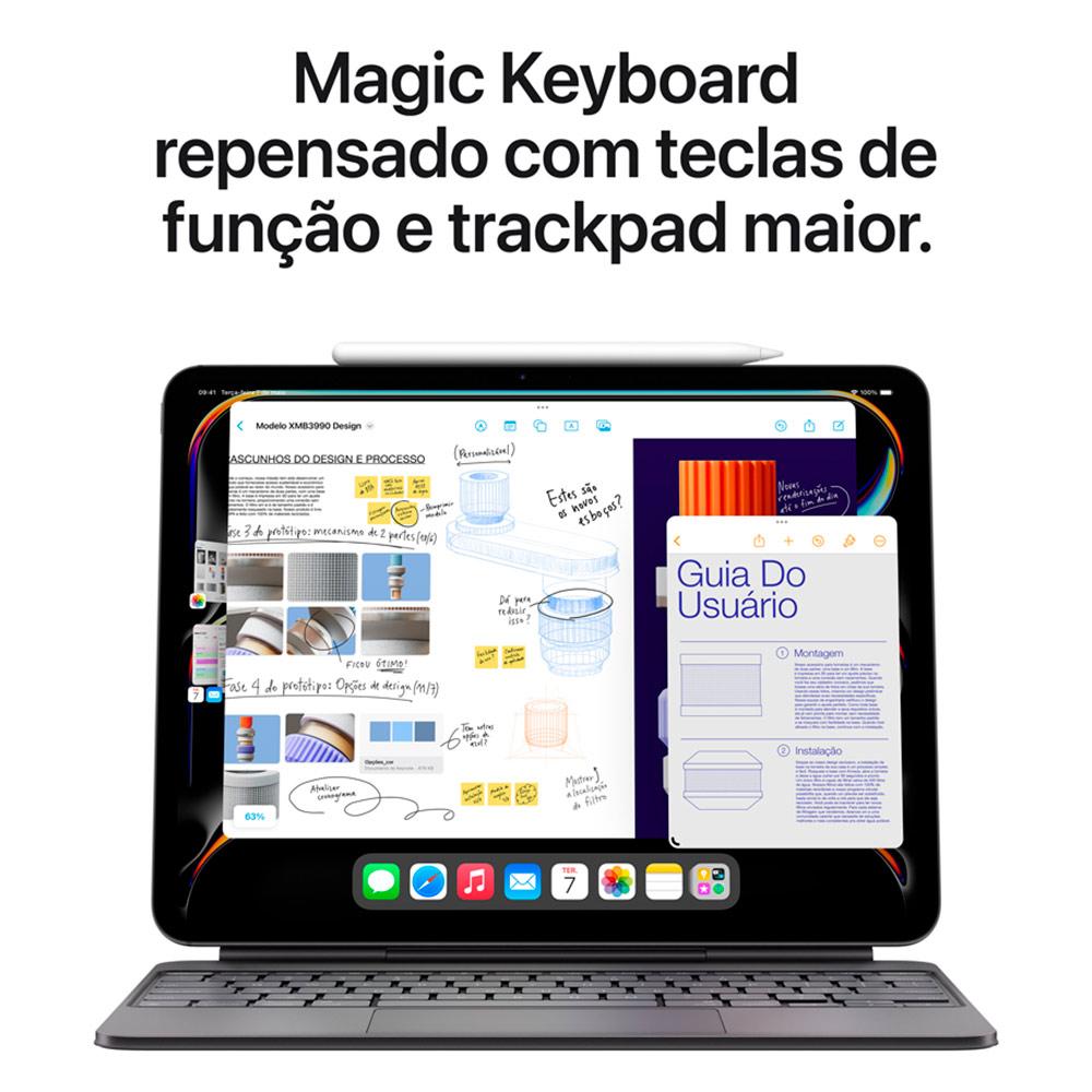 iPad Pro Apple (5ª Geração) Processador M4  (11", Wi-Fi + Celular, 1TB com Vidro Convencional) - Preto-Espacial Bivolt
