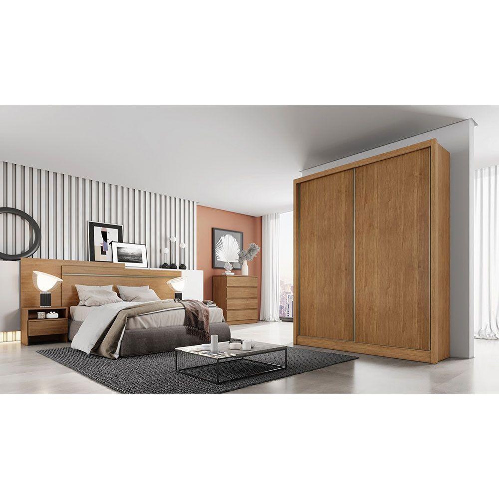 Miniatura Guarda Roupa Carrara 2 Portas 3 Gavetas Clic Moveis Cumaru