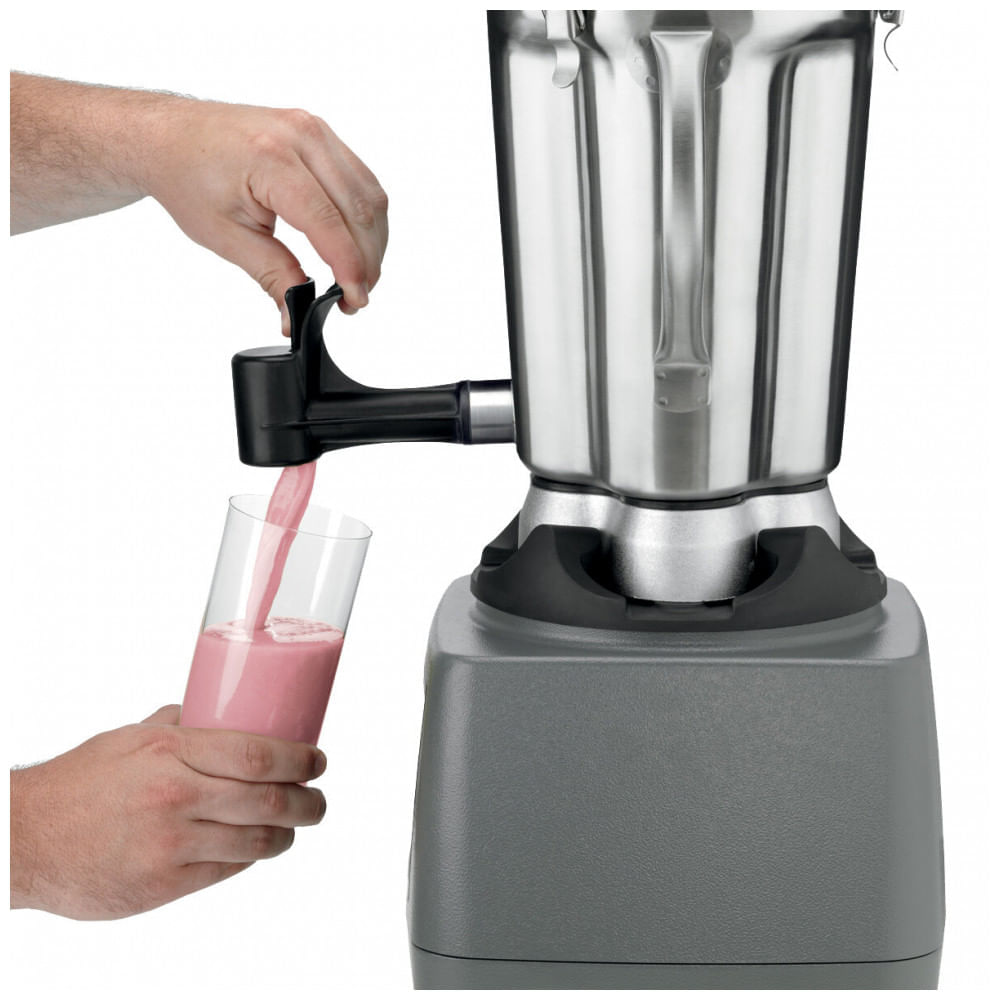 Miniatura Liquidificador Industrial de Alimentos de Aço Inoxidável de 1 Galão Waring CB15TSF com Timer e Torneira 110V
