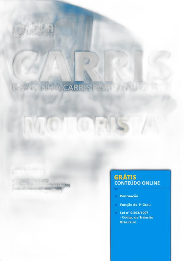 Miniatura Apostila Concurso Companhia Carris Rs - Motorista