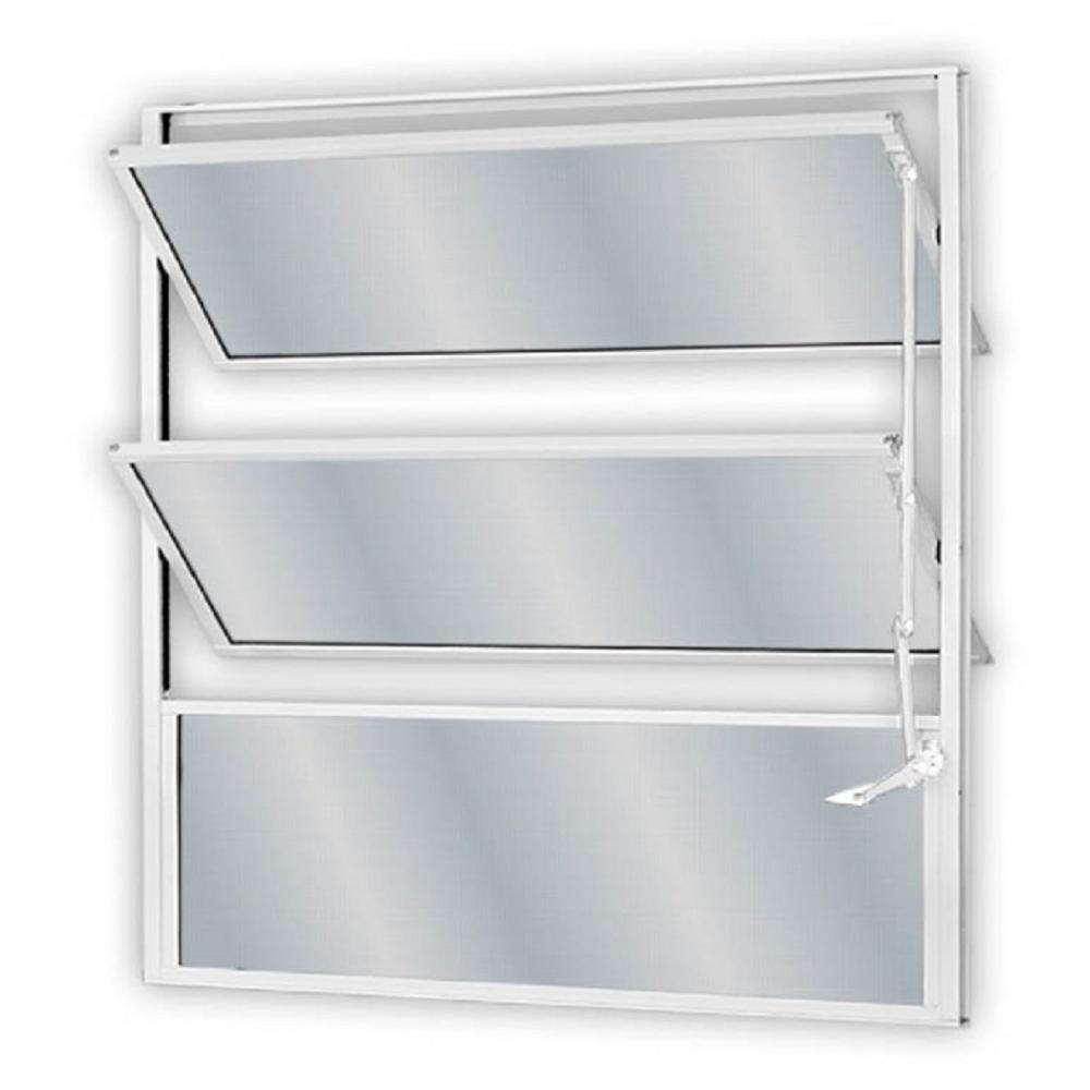 Miniatura Janela Basculante com 2 básculas e 1 fixo 60x40 MGM Branco