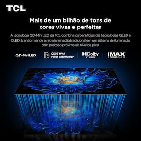 Miniatura Smart TV TCL 50" 4K QD-Mini Led 50C6KS 60Hz com Sistema Operacional Google TV