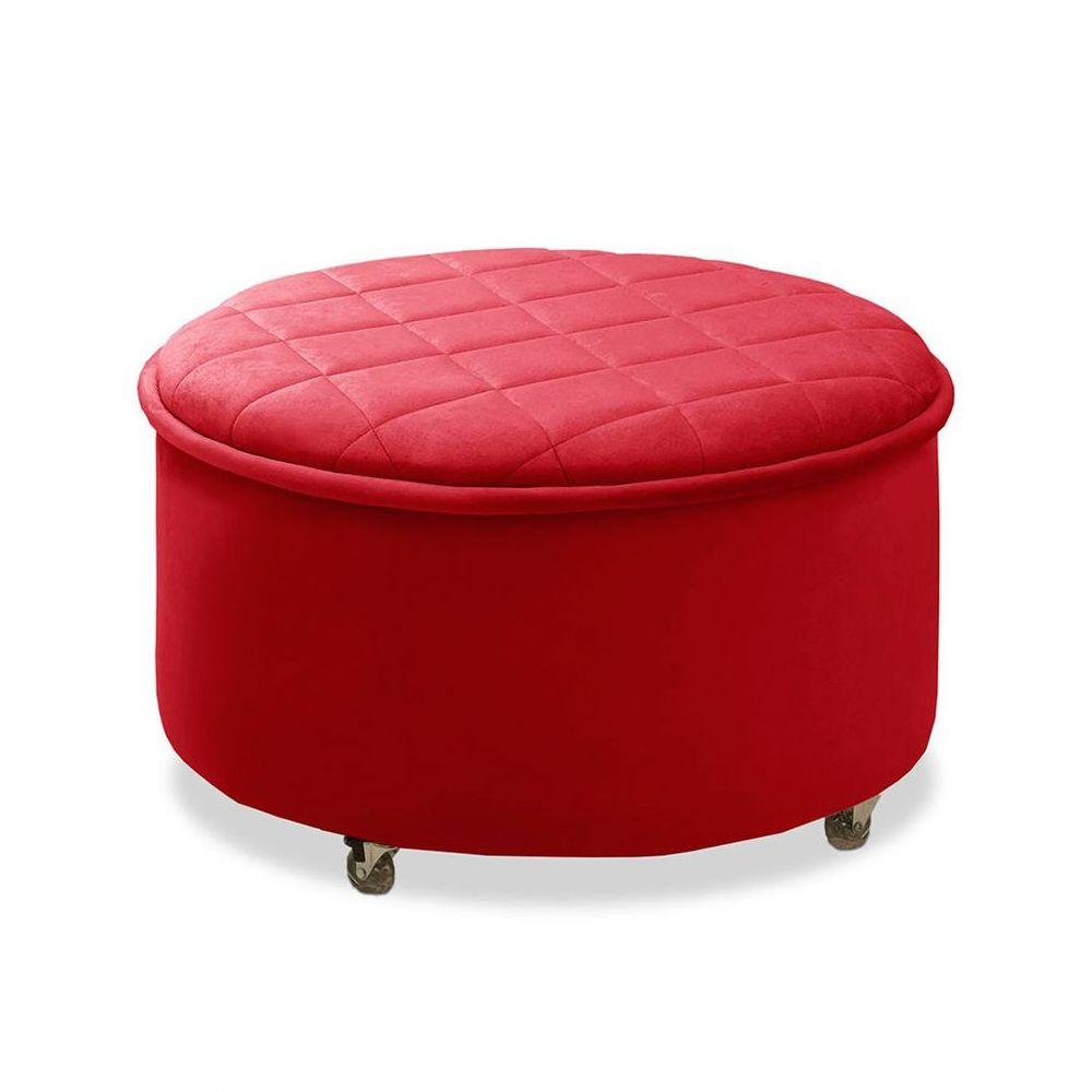 Miniatura Puff Sapateira Baú Decorativo Zeus Vermelho Soft