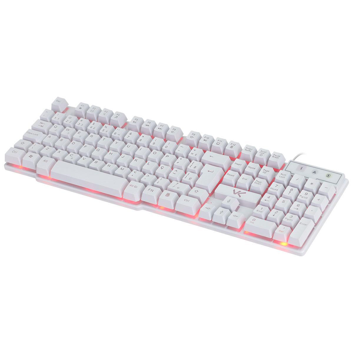 Miniatura Teclado Gamer Vx Gaming Hydra Branco Abnt2 Multimidia Com L