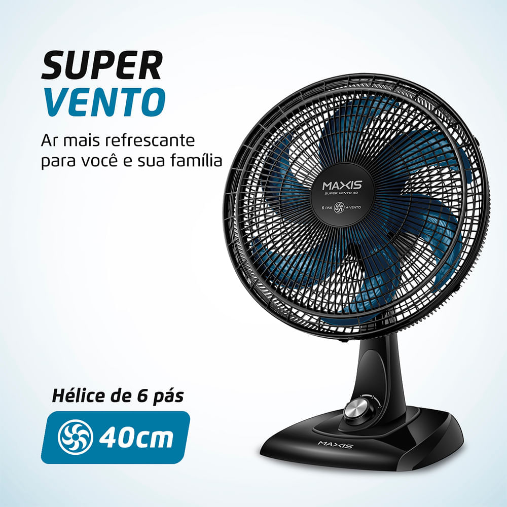 Ventilador de Mesa Maxis 6 pás 40cm V-40-MX-B VENTILADOR V-40-MX-B 127V/60Hz