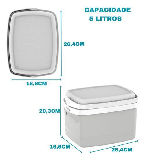 Caixa Térmica Balde Gelo 5 Litros Soprano Cor Cinza