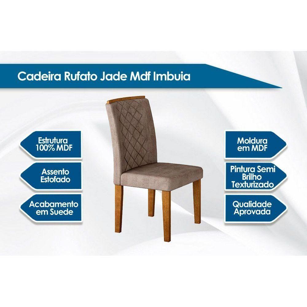 Miniatura Kit 2 Cadeiras Sala Jantar Jade 2 Un Imbuia-veludo Creme - Rufato