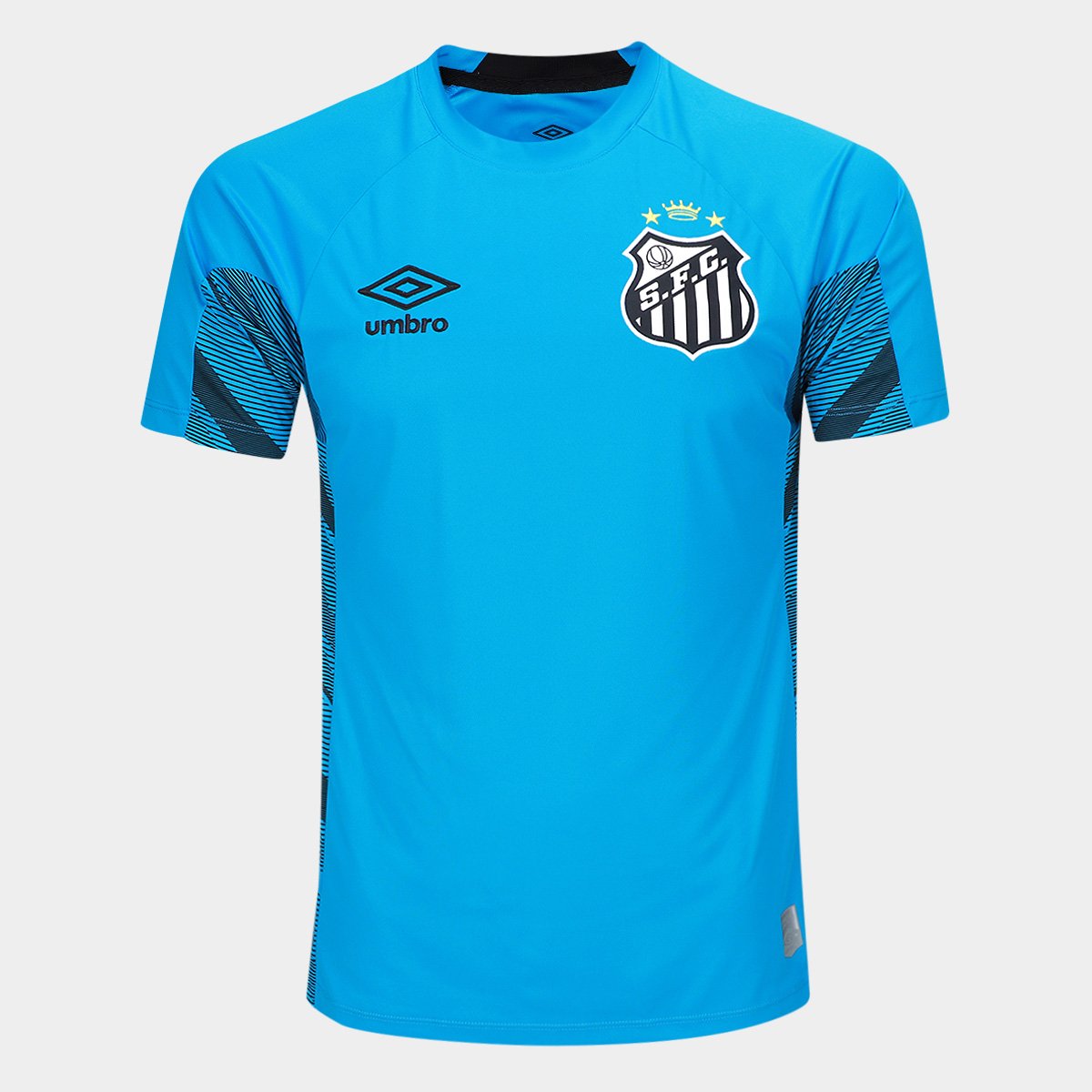 Miniatura Camisa Santos 25/26 Goleiro Umbro Masculina Azul+Preto - G
