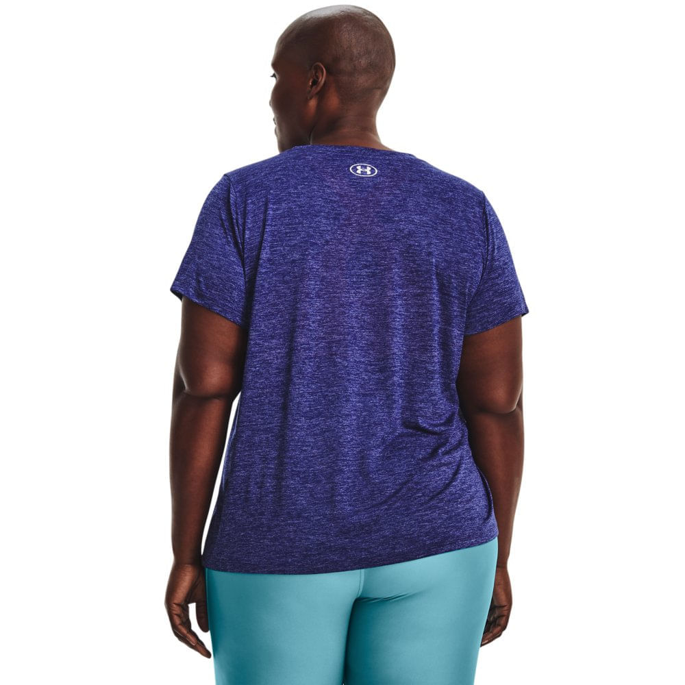 Miniatura Camiseta de Treino Plus Size Feminina Under Armour Tech Twist SSV Azul - 1X